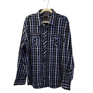 7 Diamonds Plaid Western Style Button Down Shirt Size 3XL